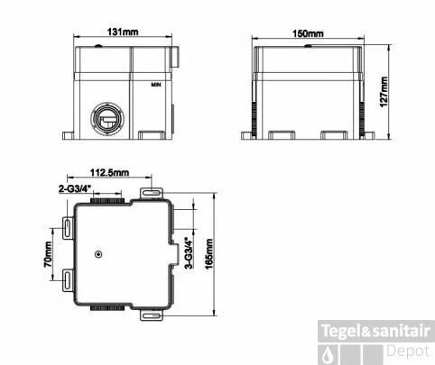 Douchethermostaat Inbouwbox Wiesbaden Caral Klik Pro 3-weg 4 Douchethermostaat Inbouwbox Wiesbaden Caral Klik Pro 3-weg - Afbeelding 2