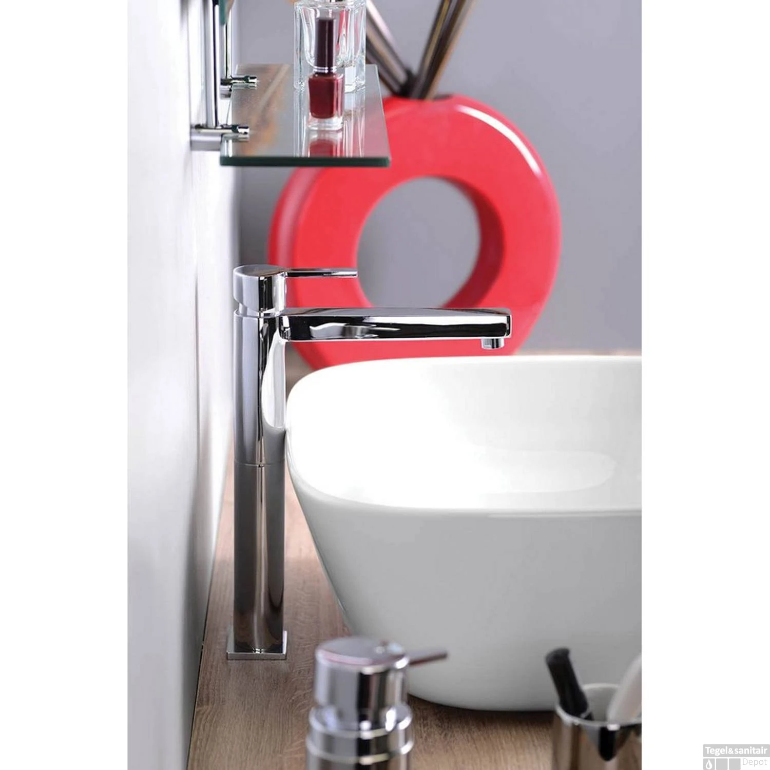 Wastafelmengkraan Sapho Espada 1-hendel Verlengde Uitloop 30.5 Cm Chroom (incl. Clickwaste) - Afbeelding 3