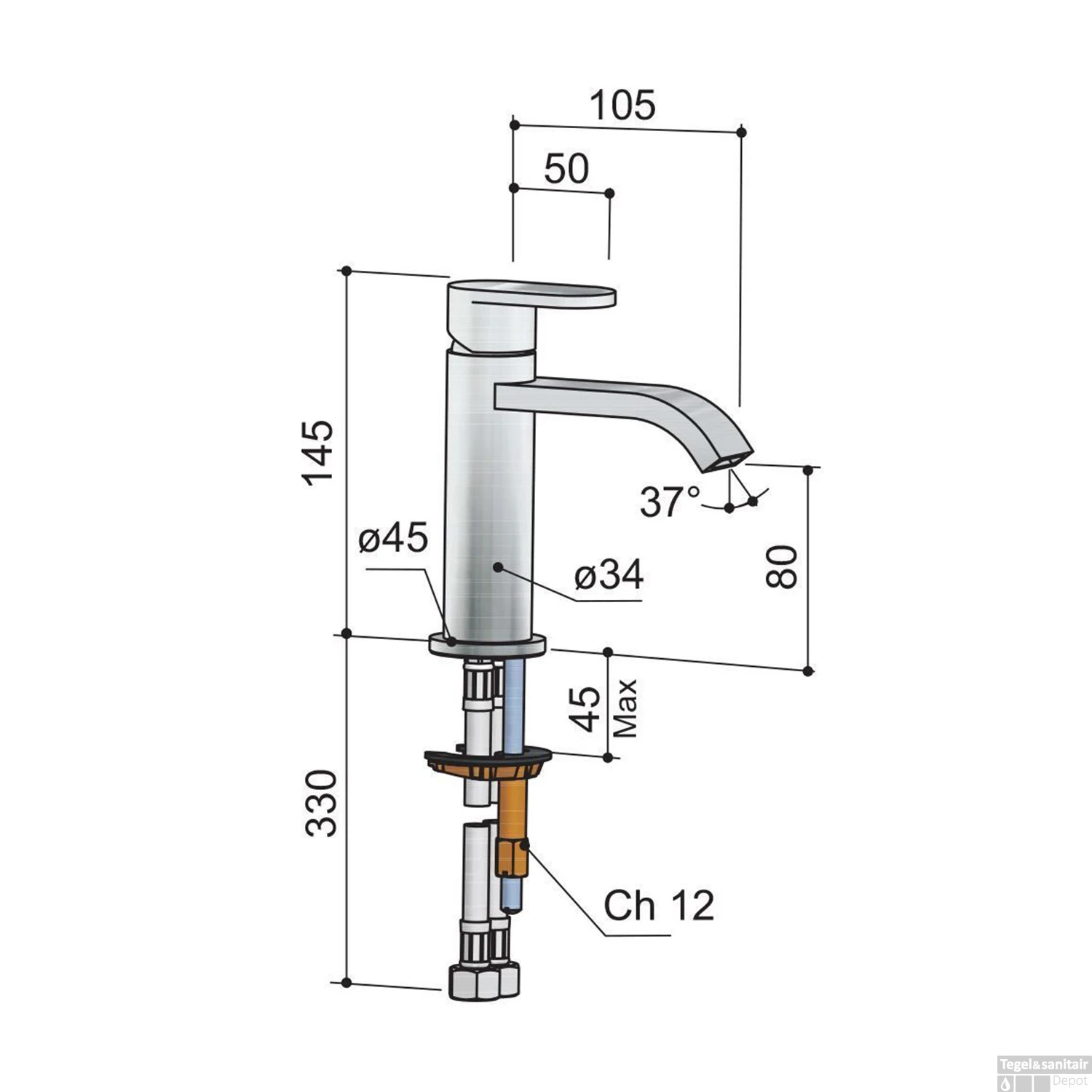 Wastafelmengkraan Hotbath Friendo 1-hendel Cascade Uitloop 14.5 Cm Chroom 5 Wastafelmengkraan Hotbath Friendo 1-hendel Cascade Uitloop 14.5 Cm Chroom - Afbeelding 3