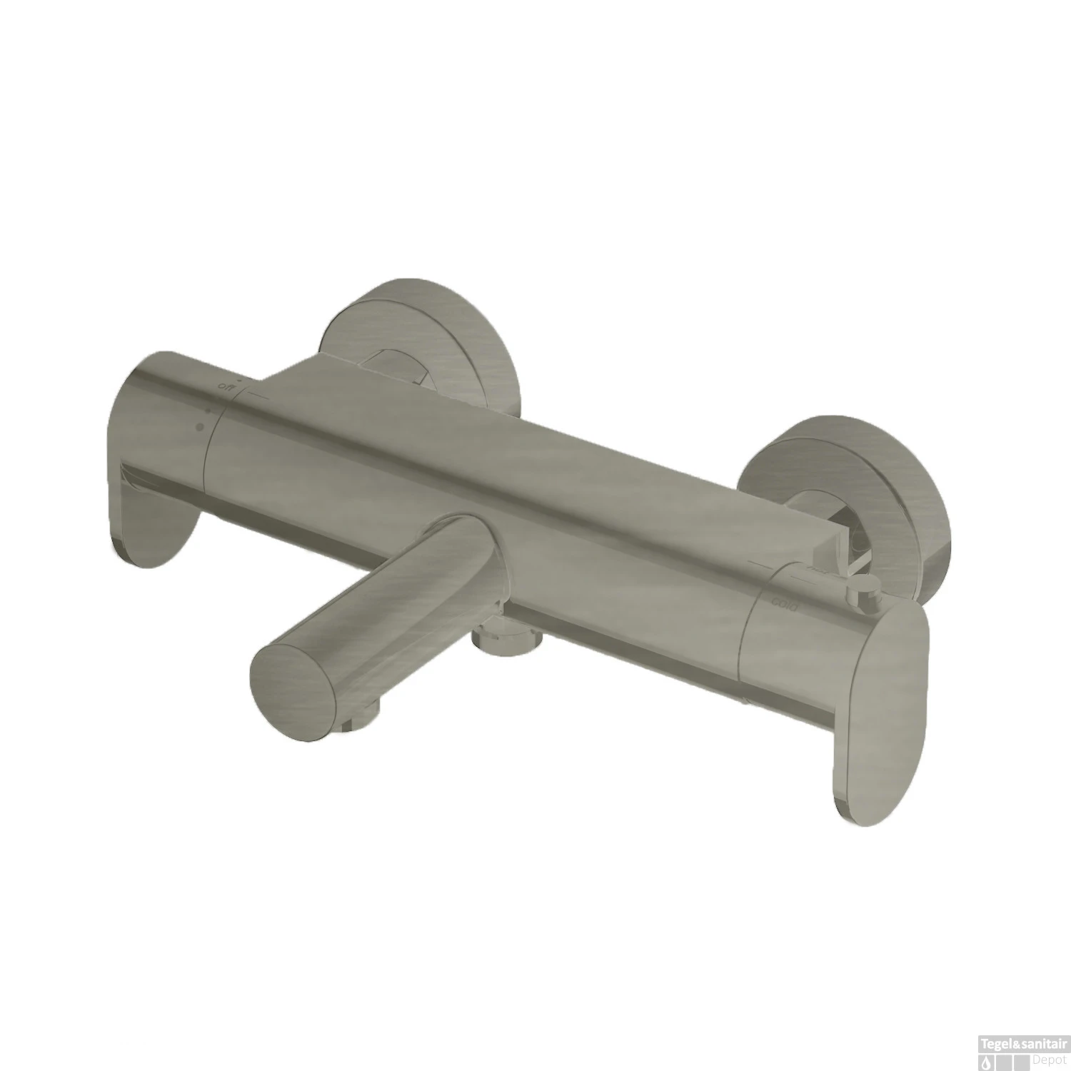 Badthermostaat Hotbath Friendo Opbouw 2-knop 26 Cm Geborsteld Nikkel