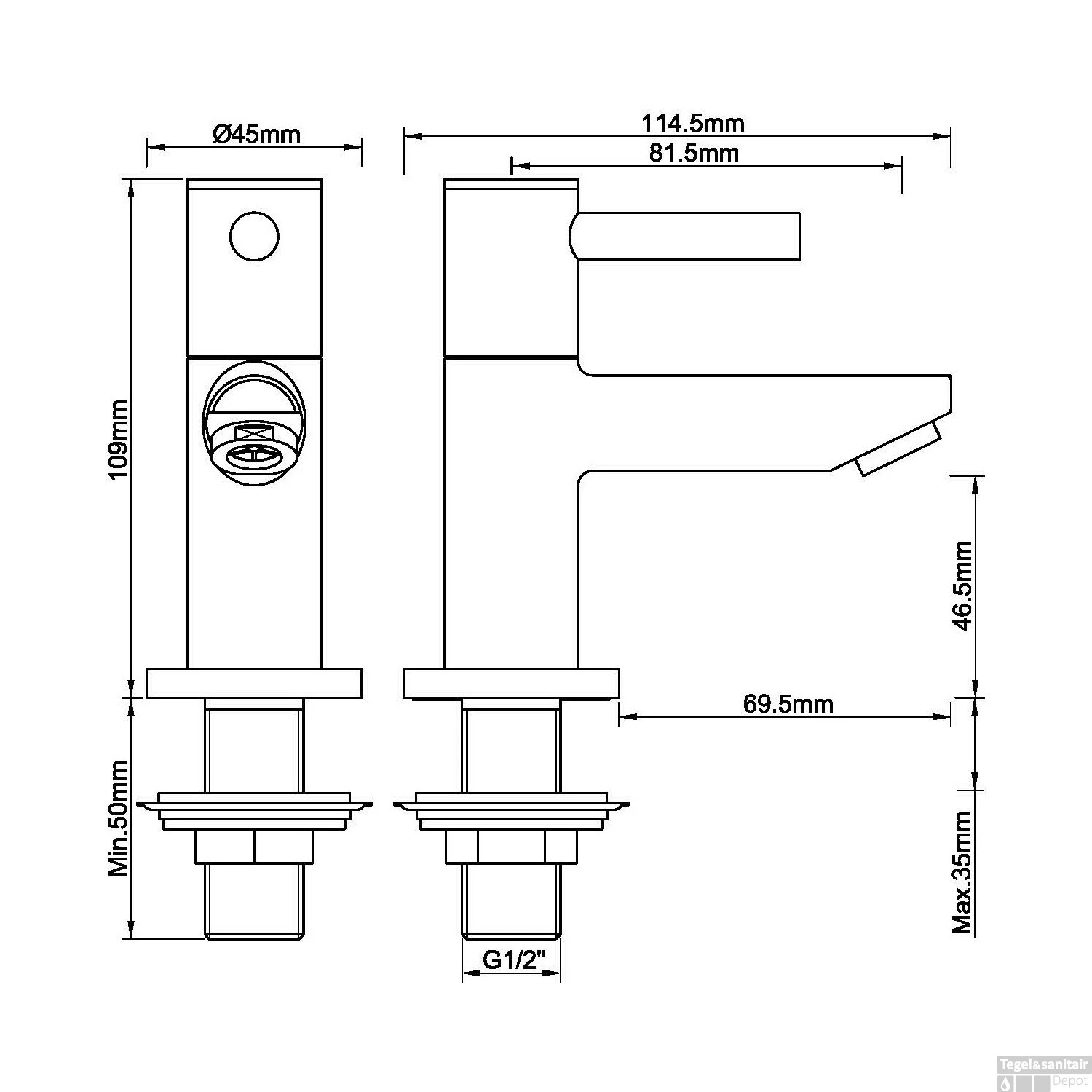 Fonteinkraan BWS Toiletkraan Met Keramisch Binnenwerk Geborsteld Messing Goud 4 Fonteinkraan BWS Toiletkraan Met Keramisch Binnenwerk Geborsteld Messing Goud - Afbeelding 2