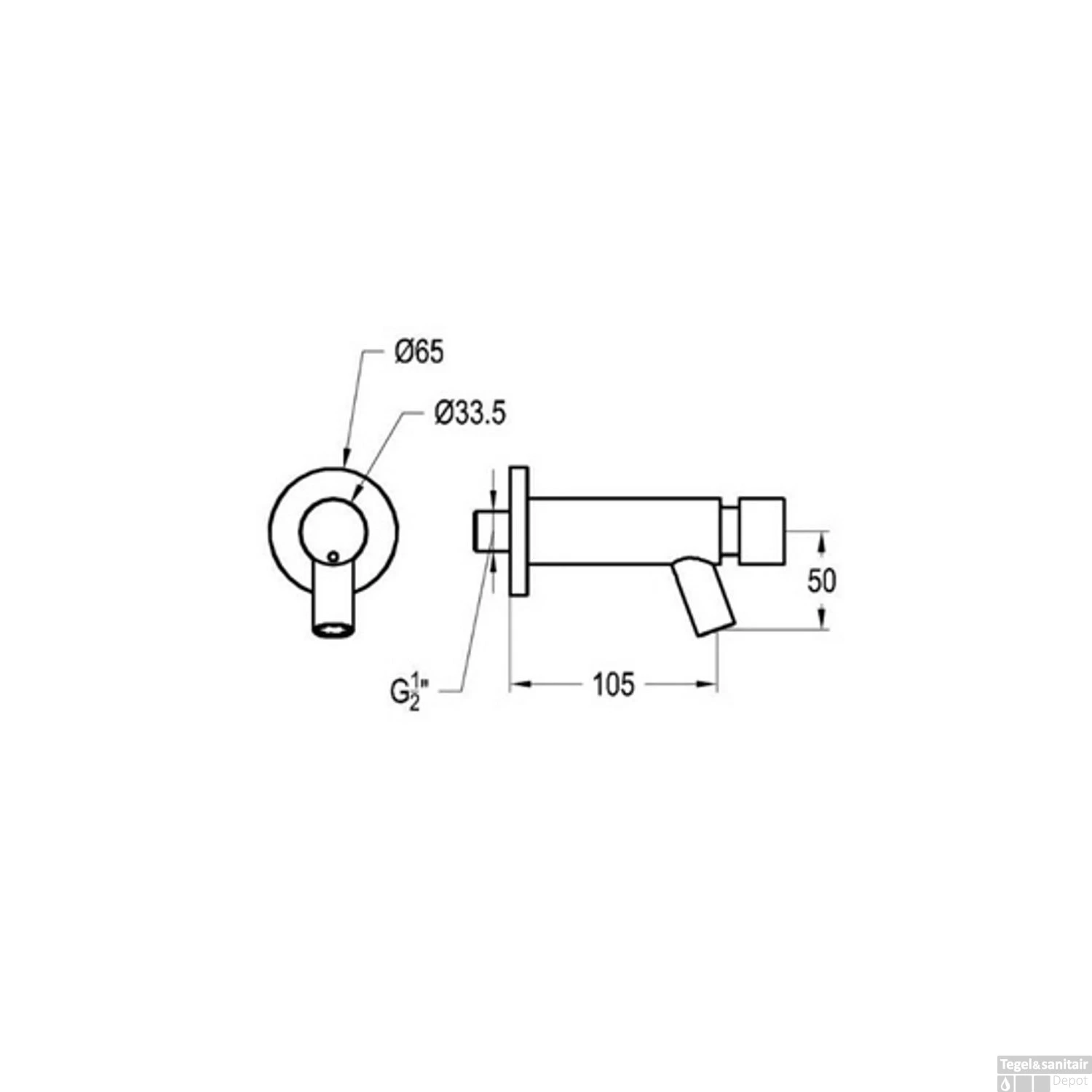 Fonteinkraan Inbouw Plieger Napoli Zelfsluitend 1/2 Zwart 4 Fonteinkraan Inbouw Plieger Napoli Zelfsluitend 1/2 Zwart - Afbeelding 2
