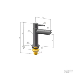 Fonteinkraan Boss & Wessing Iron Gunmetal -Exporteren Badkamer Top Winkel fonteinkraan saniclear iron gunmetal tech