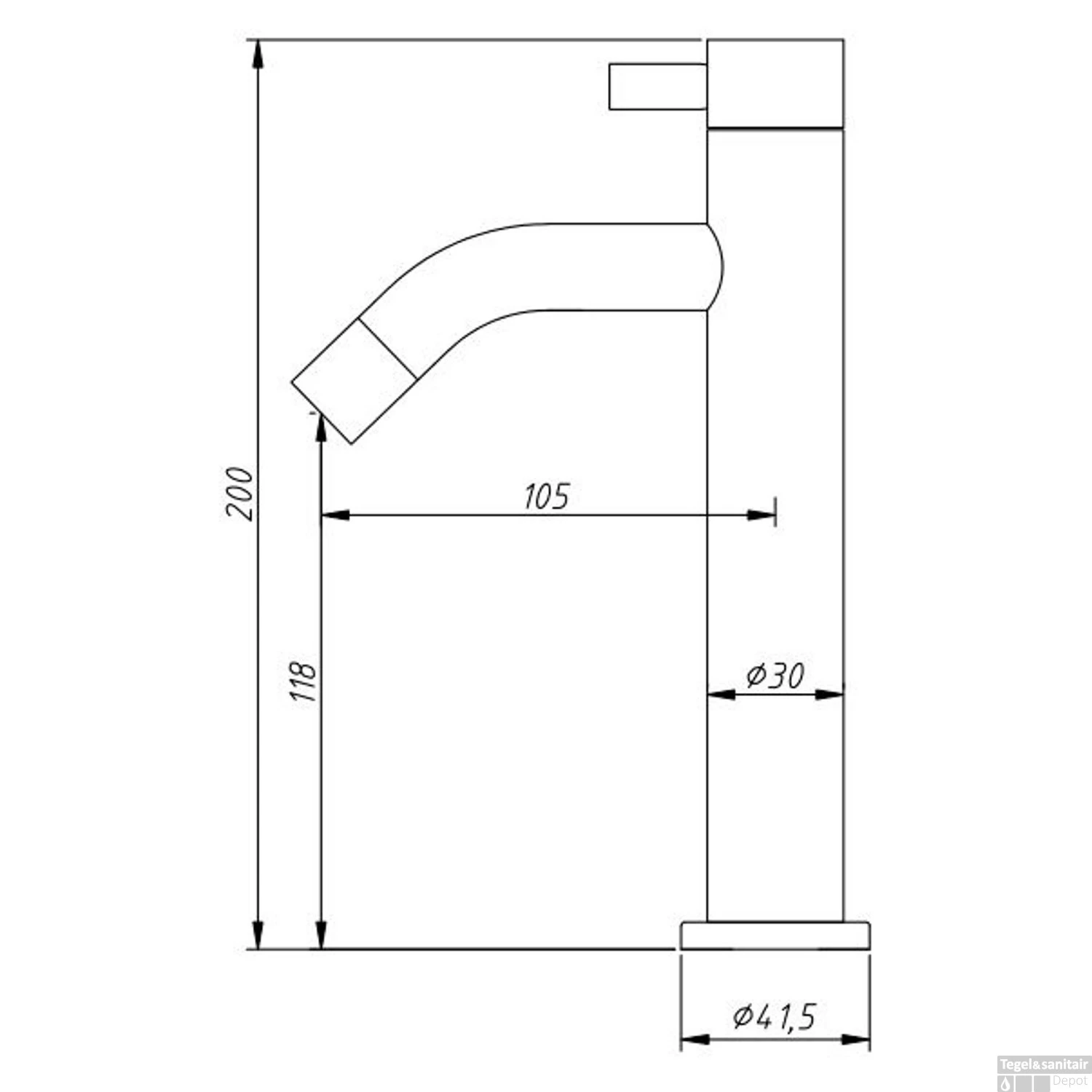 Fonteinkraan Sanilux Opbouw Hoog 20 Cm RVS 4 Fonteinkraan Sanilux Opbouw Hoog 20 Cm RVS - Afbeelding 2