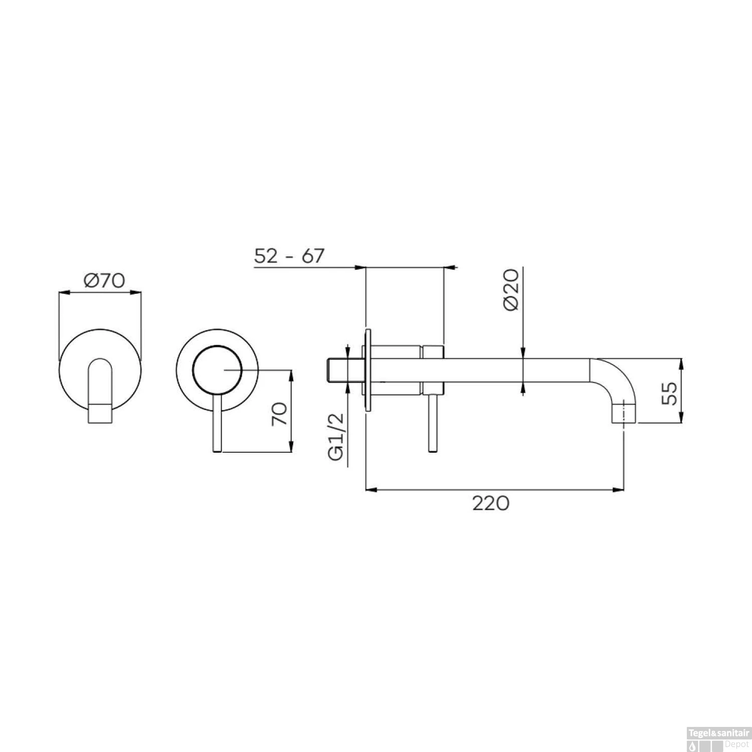 Inbouw Wastafelmengkraan Lagoo Garda Met Uitloop Links 22 Cm Messing Geborsteld Goud 4 Inbouw Wastafelmengkraan Lagoo Garda Met Uitloop Links 22 Cm Messing Geborsteld Goud - Afbeelding 2