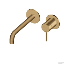 Inbouw Wastafelmengkraan Lagoo Garda Met Uitloop Links 22 Cm Messing Geborsteld Goud