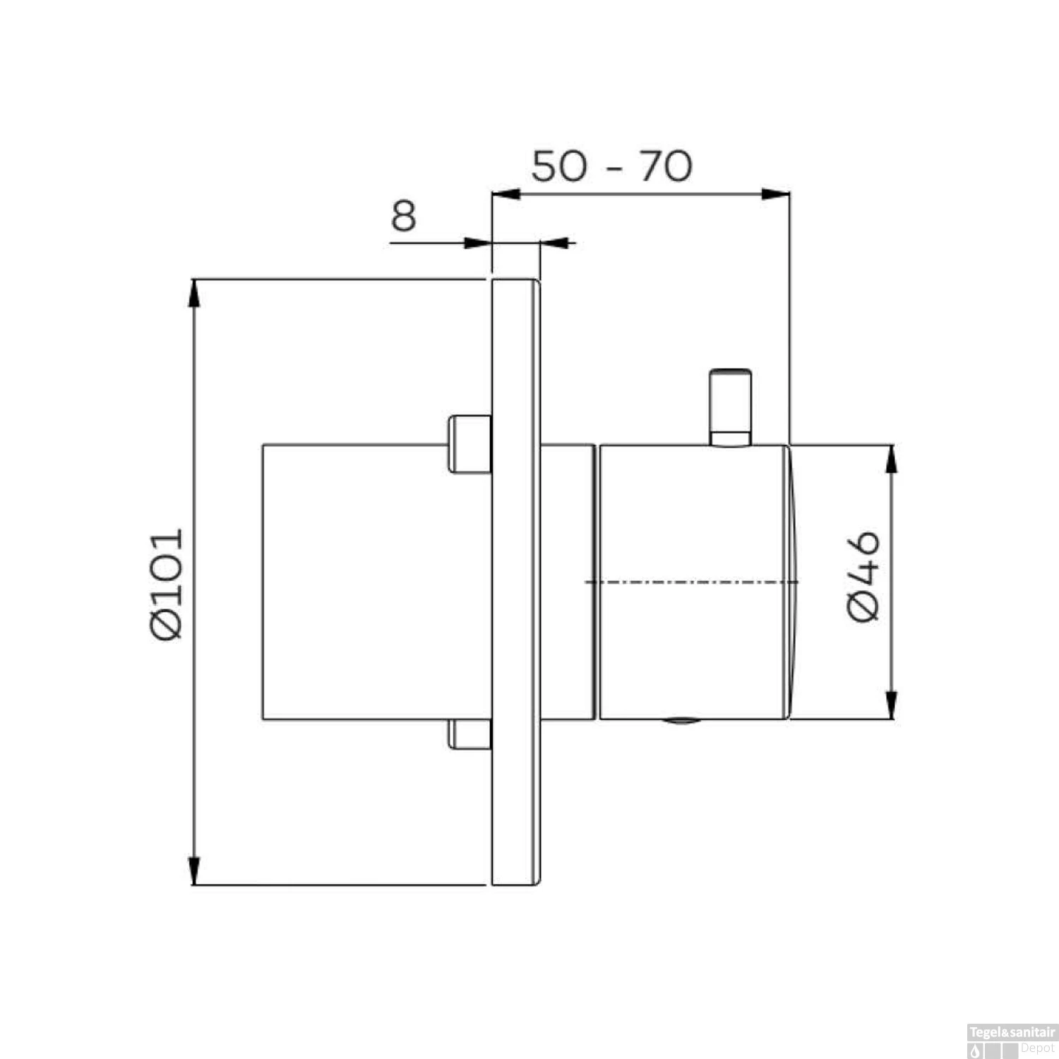 Inbouw Stopkraan Lagoo Garda Hendel Rond 10,1 Cm Messing Chroom 4 Inbouw Stopkraan Lagoo Garda Hendel Rond 10,1 Cm Messing Chroom - Afbeelding 2