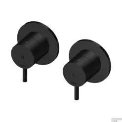 Inbouw Stopkraan Lagoo Garda Hendel Rond 7 Cm Messing Mat Zwart (Warm)