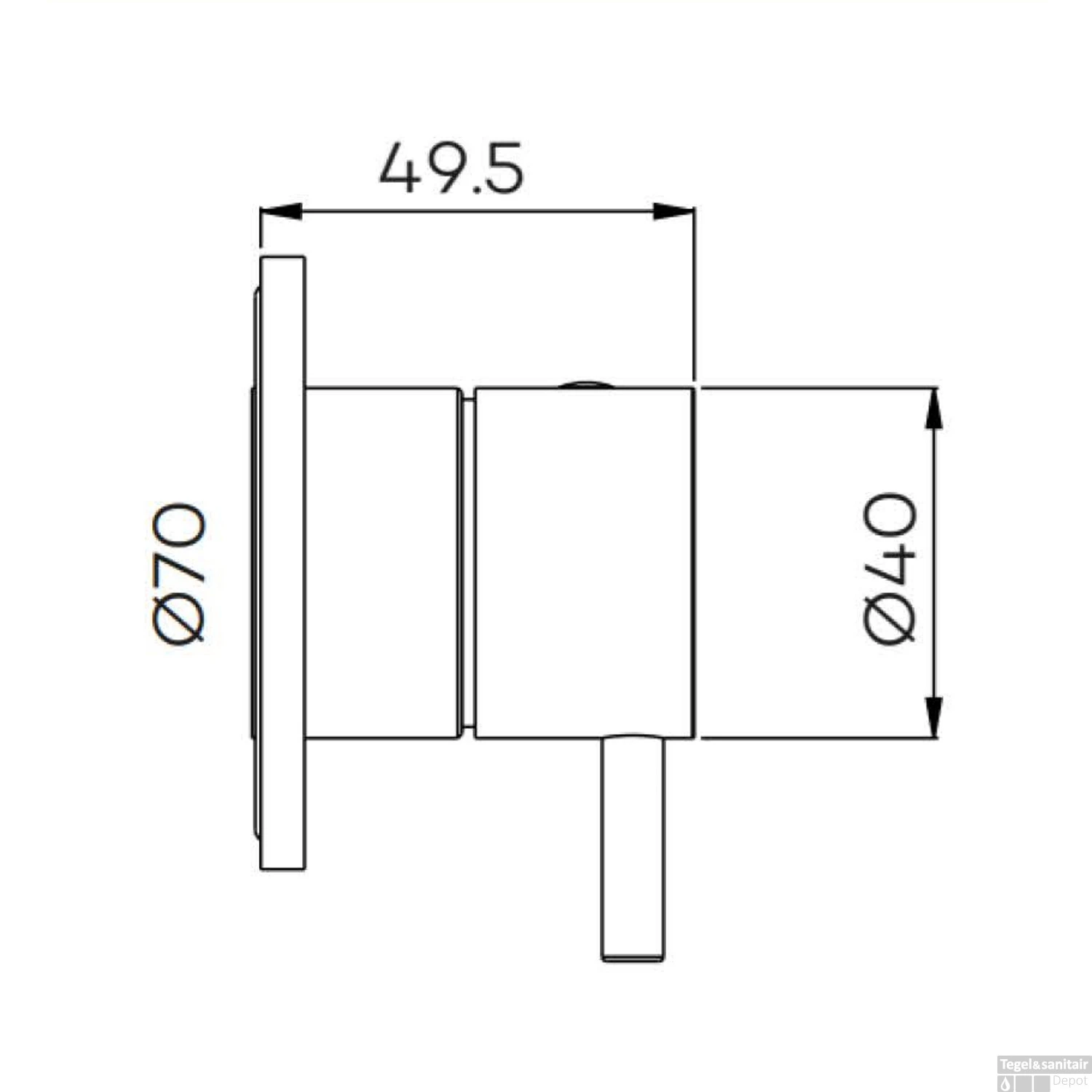 Inbouw Stopkraan Lagoo Garda Hendel Rond 7 Cm Messing Geborsteld Nikkel (Koud) 4 Inbouw Stopkraan Lagoo Garda Hendel Rond 7 Cm Messing Geborsteld Nikkel (Koud) - Afbeelding 2