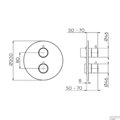 Inbouw Thermostaat Lagoo Garda Met 2-weg Omstel Knop Gunmetal -Exporteren Badkamer Top Winkel g2231 tekening 1 1 1 1
