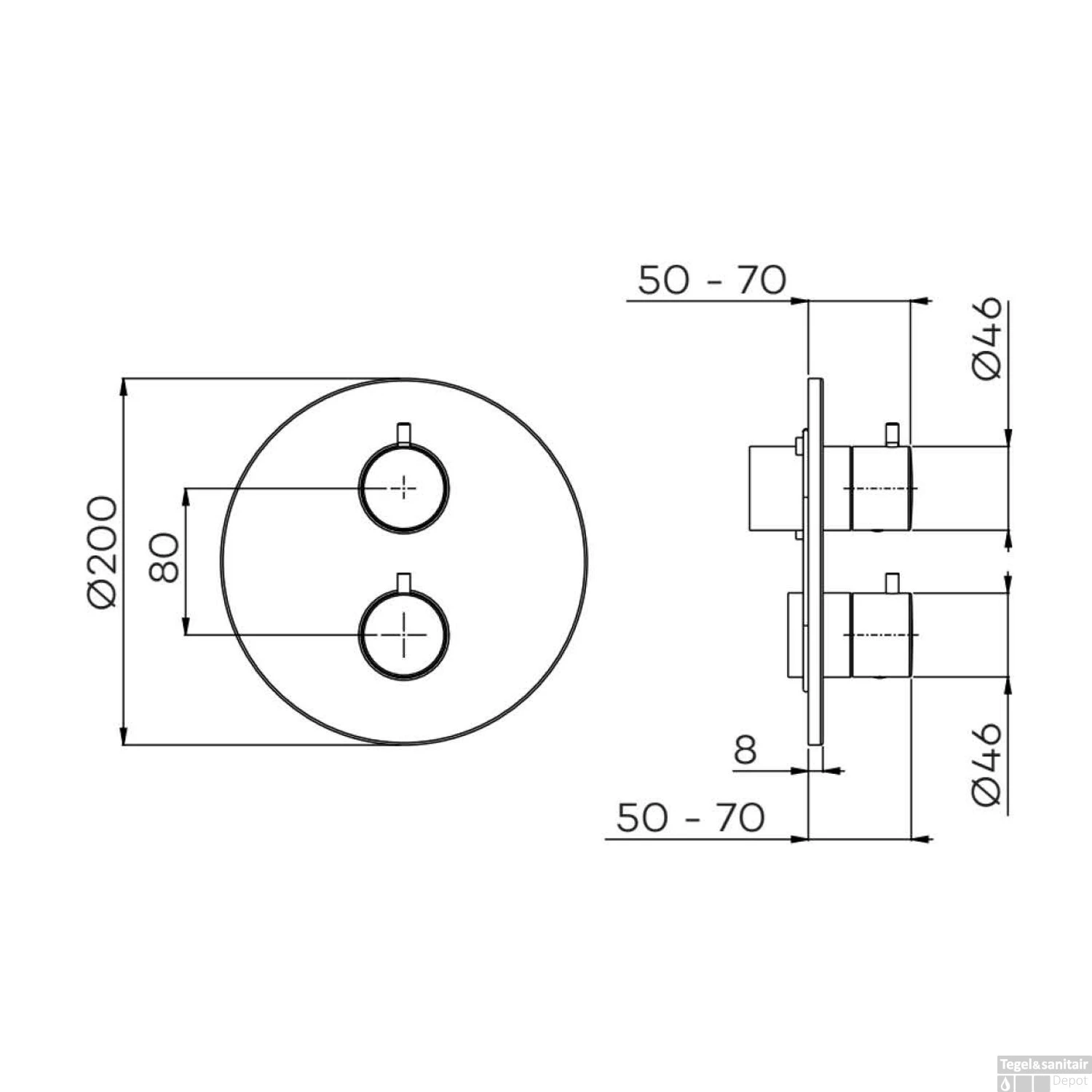 Inbouw Thermostaat Lagoo Garda Met 3-weg Omstel Knop Geborsteld Nikkel 4 Inbouw Thermostaat Lagoo Garda Met 3-weg Omstel Knop Geborsteld Nikkel - Afbeelding 2