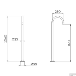 Vrijstaande Baduitloop Lagoo Garda Inbouw Messing Mat Zwart -Exporteren Badkamer Top Winkel g3202 tekening 1 1 1 1 1