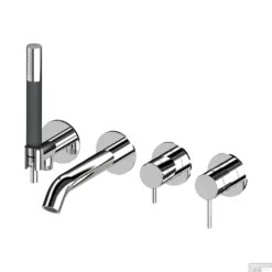 Inbouw Douche/Badmengkraan Lagoo Garda Met Omstel En Handdoucheset Messing Chroom