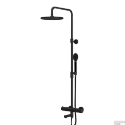 Thermostatische Regendoucheset Lagoo Garda Voor Bad/Douche Met Handdouche Rond Mat Zwart