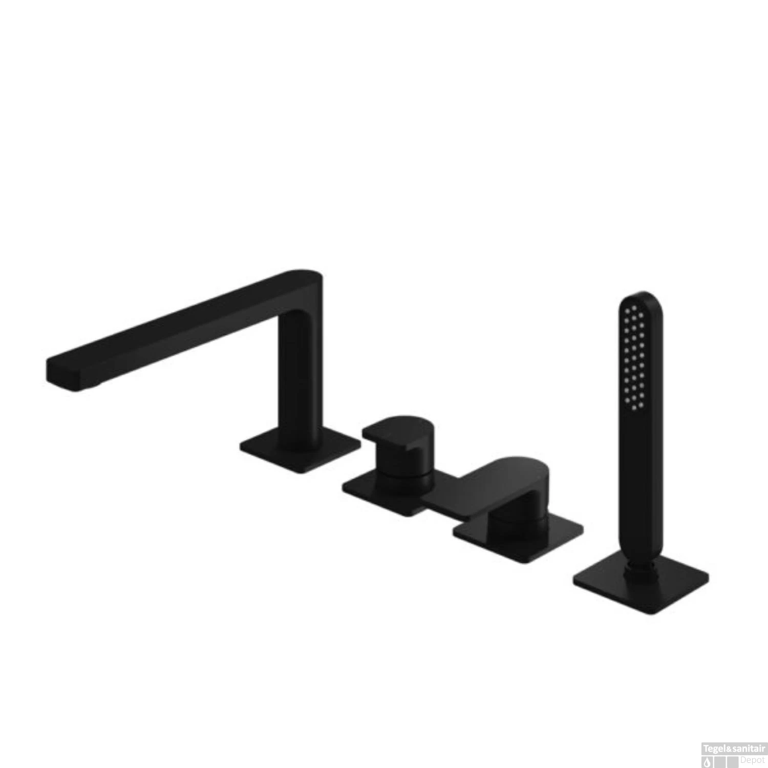 Badrandkraan Hotbath Gal Mengkraan Met 2-Weg Omstel Met Uitloop Mat Zwart