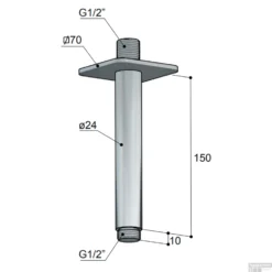 Plafondbuis Hotbath Gal 15 Cm Vierkant Geborsteld Messing PVD -Exporteren Badkamer Top Winkel gl452 tech bbp