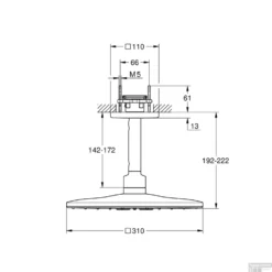 Regendoucheset Grohe Rainshower SmartActive Cube 31 Cm Met Plafondarm Hard Graphite Geborsteld 5 Regendoucheset Grohe Rainshower SmartActive Cube 31 Cm Met Plafondarm Hard Graphite Geborsteld -Exporteren Badkamer Top Winkel gro26481al0 tech