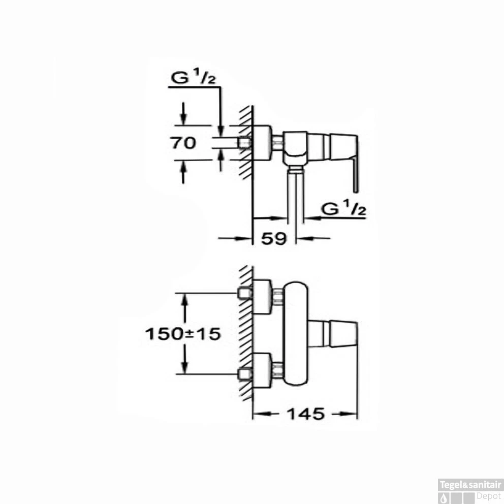 Douchekraan Grohe Get Zonder Omstel Met Koppelingen Chroom 4 Douchekraan Grohe Get Zonder Omstel Met Koppelingen Chroom - Afbeelding 2