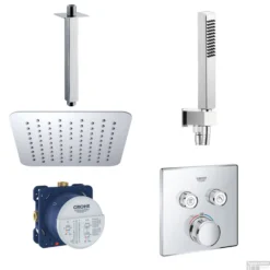 Grohe SmartControl Inbouw Doucheset Vierkant Met Hoofddouche 20cm Plafond Uitloop En Handdouche Compleet