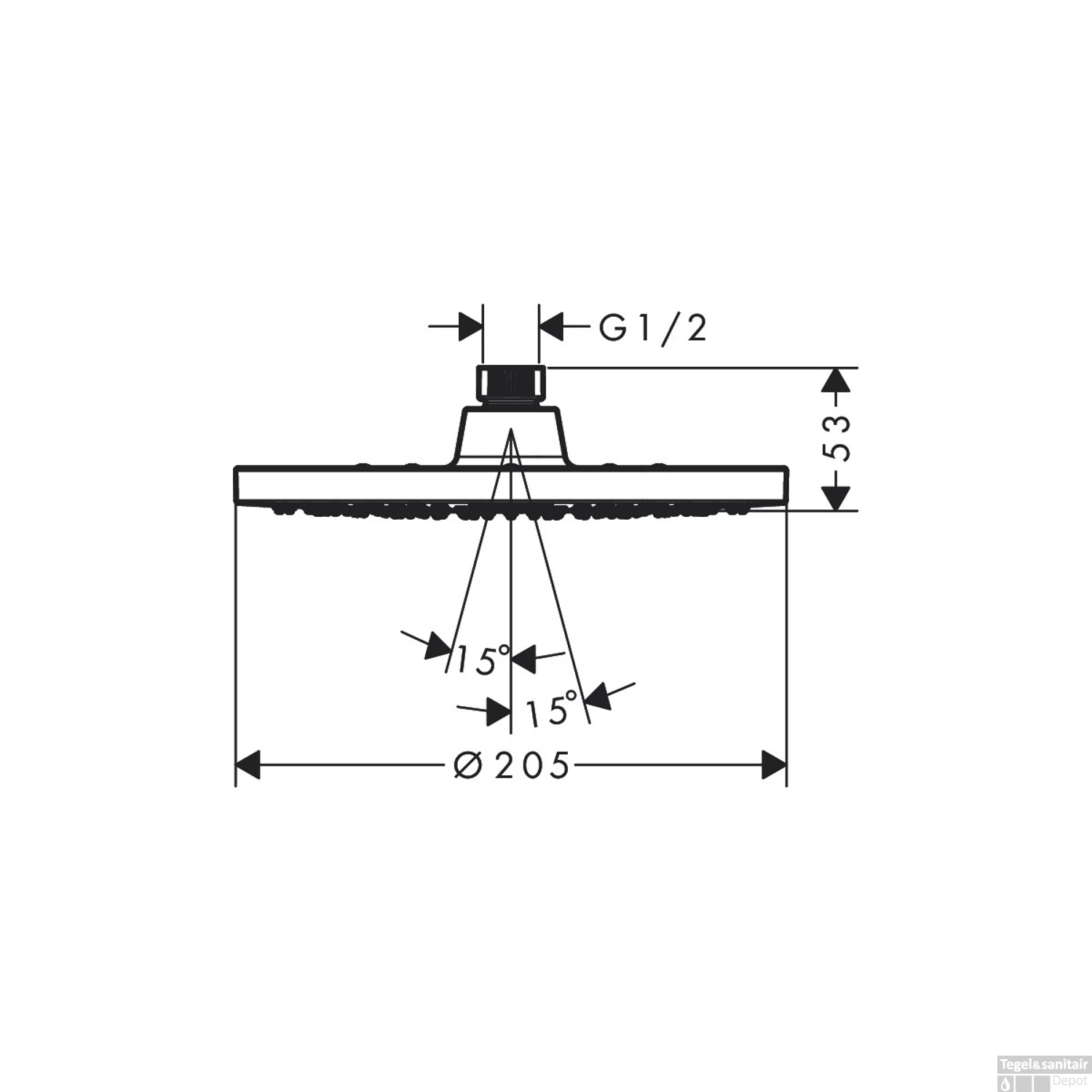 Hoofddouche HansGrohe Vernis Blend 200 1 Jet EcoSmart Chroom 4 Hoofddouche HansGrohe Vernis Blend 200 1 Jet EcoSmart Chroom - Afbeelding 2