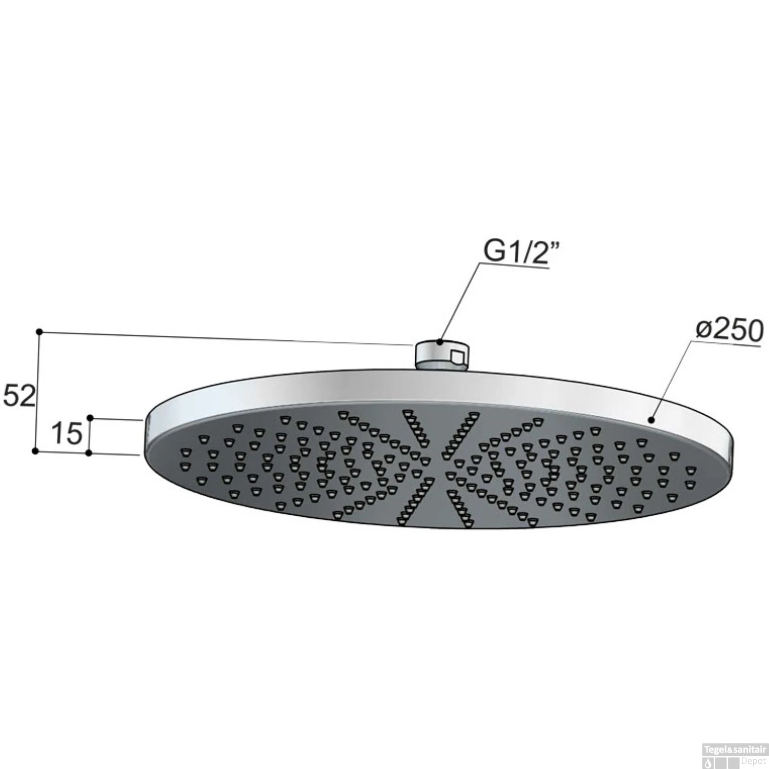 Hoofddouche Hotbath Mate Opbouw 25 Cm Chroom 4 Hoofddouche Hotbath Mate Opbouw 25 Cm Chroom - Afbeelding 2