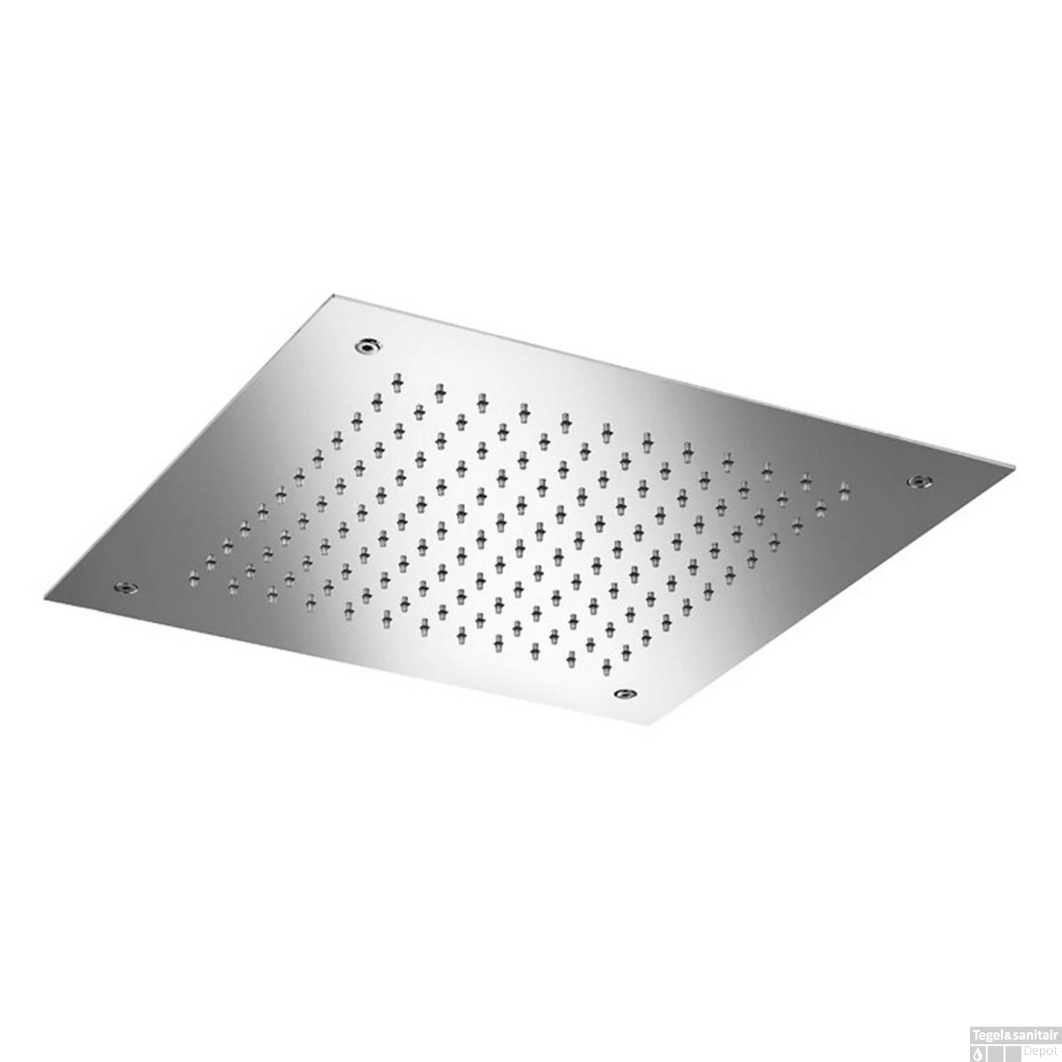 Hoofddouche Hotbath Mate Inbouw Vierkant 38x38 Cm Geborsteld Nikkel