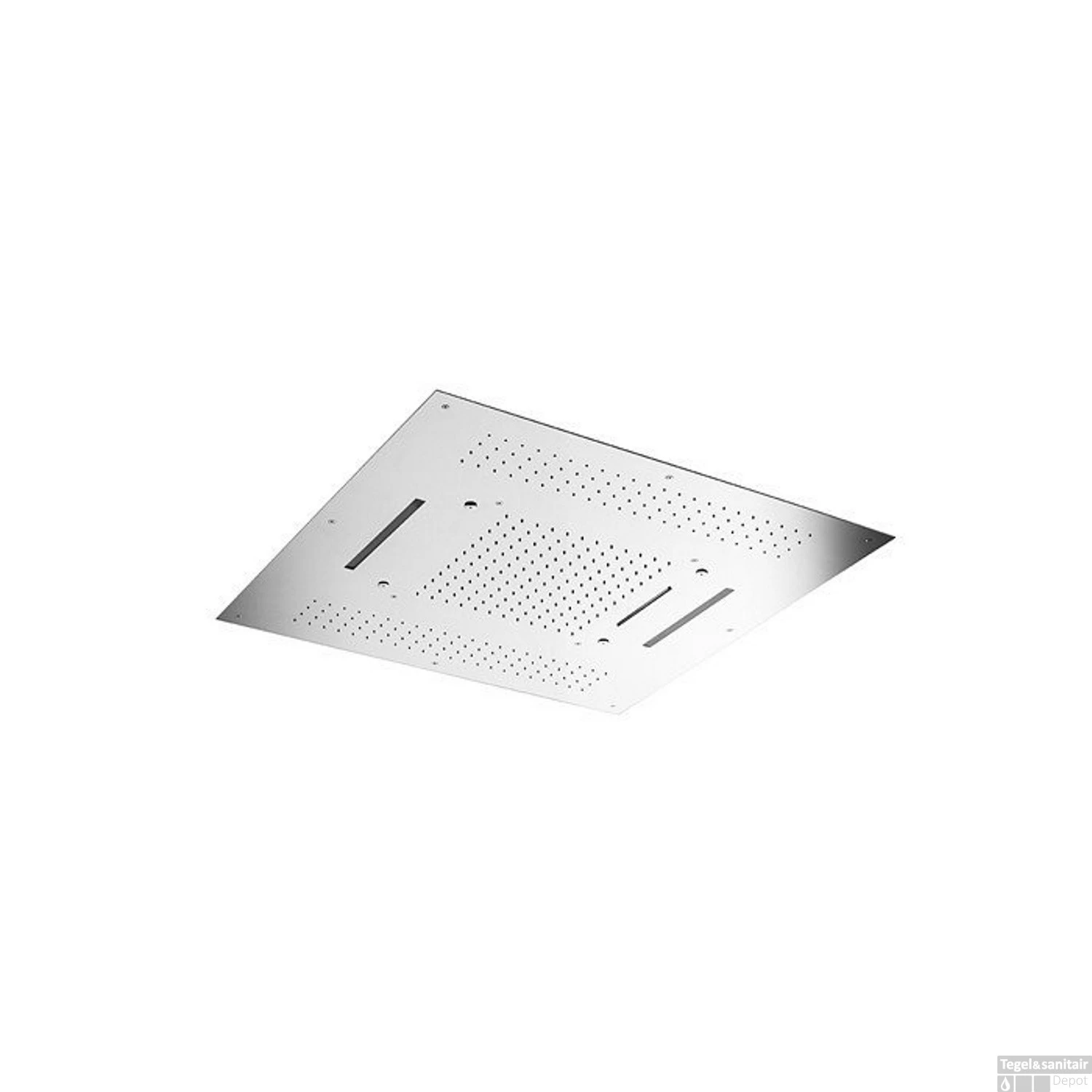 Hoofddouche Hotbath Mate Met Cascade Vierkant 95x95 Cm LED Geborsteld Nikkel 3 Hoofddouche Hotbath Mate Met Cascade Vierkant 95x95 Cm LED Geborsteld Nikkel