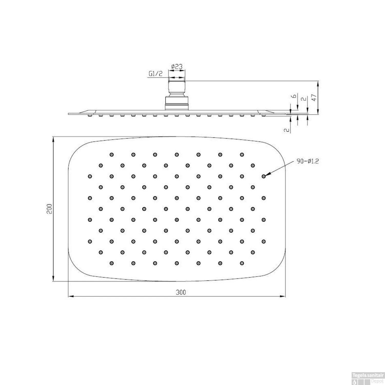 Hoofddouche Ovaal UFO Wiesbaden 30x20x2 Cm Geborsteld Staal 4 Hoofddouche Ovaal UFO Wiesbaden 30x20x2 Cm Geborsteld Staal - Afbeelding 2