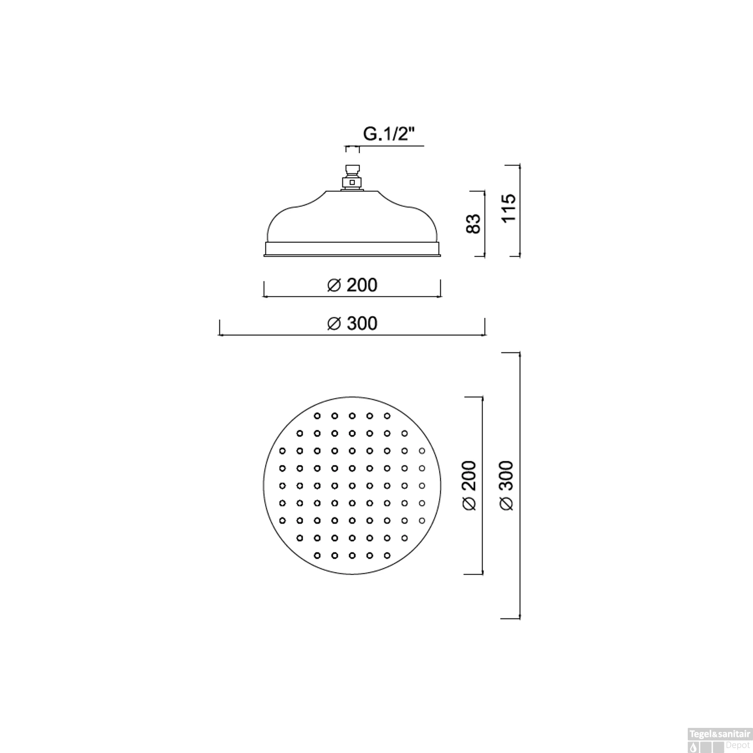 Hoofddouche Sanimex Giulini Rond 20cm Chroom 4 Hoofddouche Sanimex Giulini Rond 20cm Chroom - Afbeelding 2