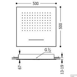 Hoofddouche Tres Plafond Met Waterval 50x50 Cm Staal -Exporteren Badkamer Top Winkel hoofddouche tres plafond met waterval 50x50 cm staal tech