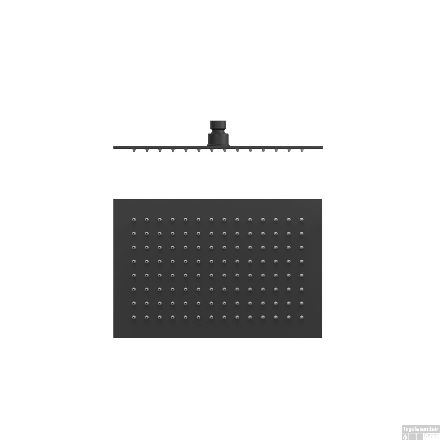 Hoofddouche Tres Plafonduitloop 30x20 Cm Mat Zwart