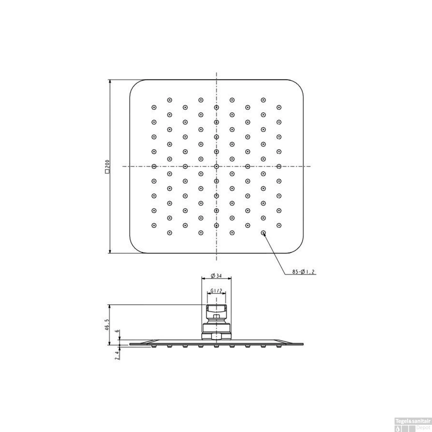 Hoofddouche Wiesbaden Caral UFO Vierkant 20 Cm Chroom 6 Hoofddouche Wiesbaden Caral UFO Vierkant 20 Cm Chroom - Afbeelding 4