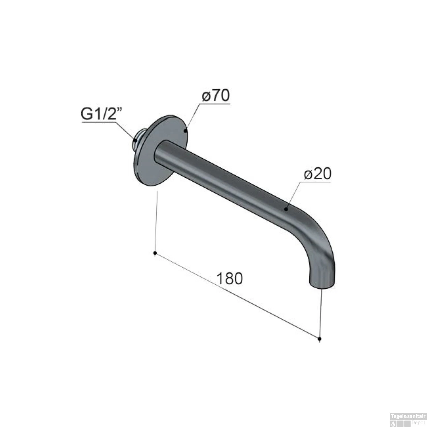 Hotbath Archie Uitloop Lengte 18 Cm RVS 316 AR095-18IX OUTLET 5 Hotbath Archie Uitloop Lengte 18 Cm RVS 316 AR095-18IX OUTLET - Afbeelding 3