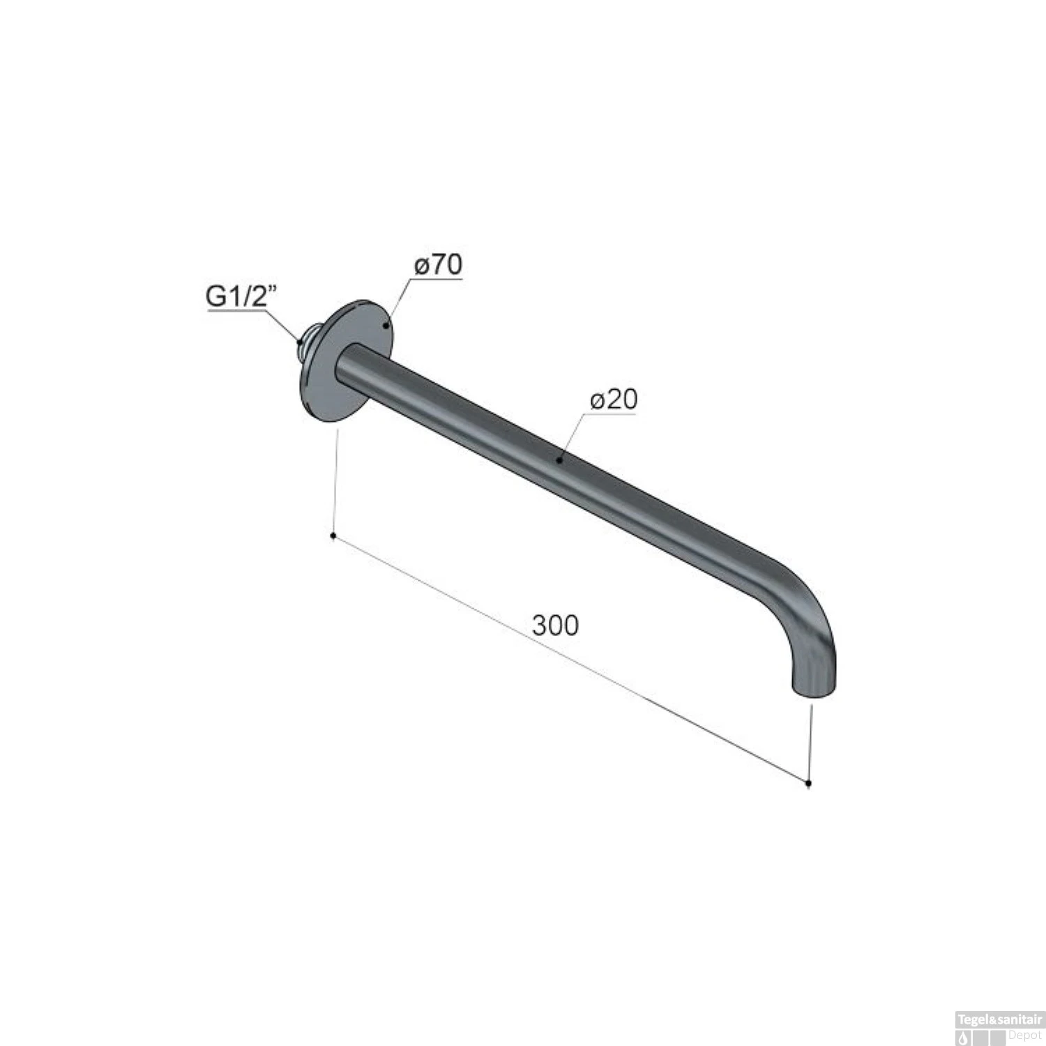 Hotbath Archie Uitloop Lengte 30 Cm RVS 316 AR095-30IX 5 Hotbath Archie Uitloop Lengte 30 Cm RVS 316 AR095-30IX - Afbeelding 3