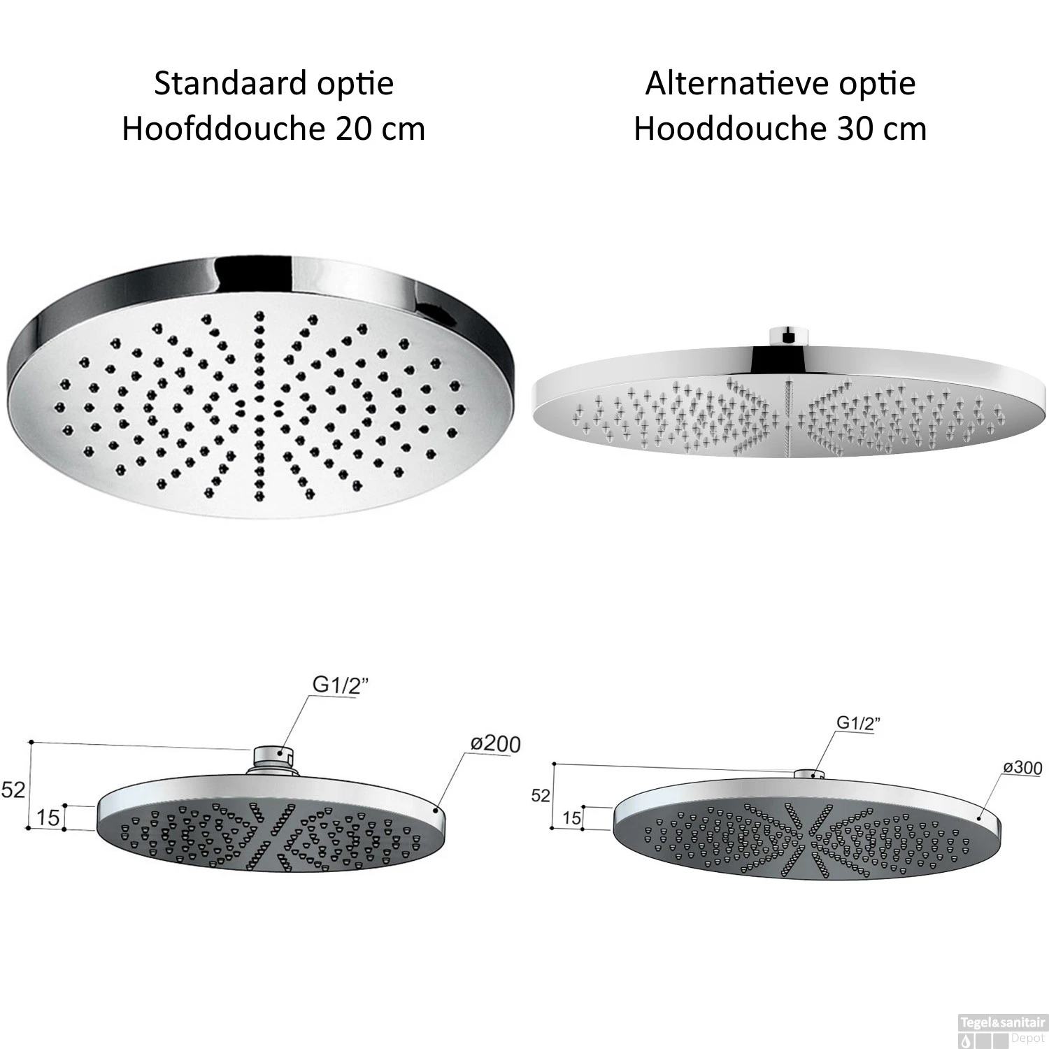 Doucheset Hotbath Cobber Met Ronde Handdouche Verouderd IJzer OUTLET - Afbeelding 3