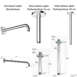 Complete Regendouche Hotbath Cobber IBS21 Inbouwset Met 2-Weg-Stop-Omstel -Exporteren Badkamer Top Winkel hotbath inbouw regendoucheset keuze wanduitloop plafonduitloop 15 cm of plafonduitloop 30 cm ibs21