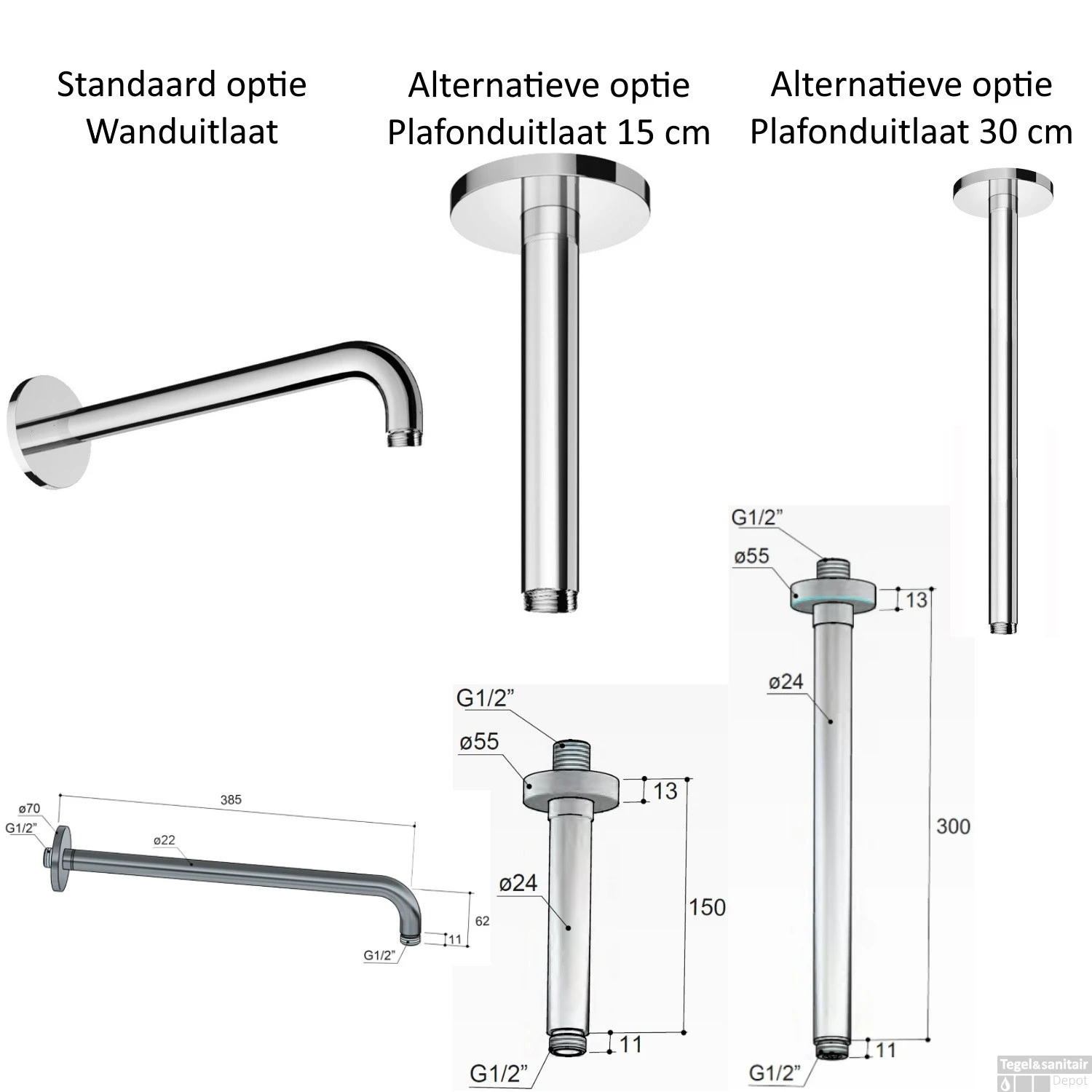Complete Regendouche Hotbath Cobber IBS21 Inbouwset Met 2-Weg-Stop-Omstel - Afbeelding 5