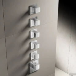 Hotbath Mate Afbouwdeel High Flow Met 5 Stopkranen Vierkant Chroom