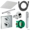 Hansgrohe Ecostat Regendoucheset Inbouw Plafonduitloop Met Handdouche En Hoofddouche 30cm Thermostaat Vierkant Chroom -Exporteren Badkamer Top Winkel hsg1571400030cmplafond