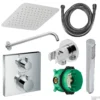 Hansgrohe Ecostat Regendoucheset Inbouw Wanduitloop Met Handdouche En Hoofddouche 30cm Thermostaat Vierkant Chroom -Exporteren Badkamer Top Winkel hsg1571400030cmwand