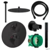Hansgrohe Ecostat Regendoucheset Inbouw Plafonduitloop Met Handdouche En Hoofddouche 20cm Thermostaat Rond Zwart