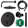 Hansgrohe Ecostat Regendoucheset Inbouw Wanduitloop Met Handdouche En Hoofddouche 20cm Thermostaat Rond Zwart