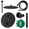 Hansgrohe Ecostat Regendoucheset Inbouw Plafonduitloop Met Handdouche En Hoofddouche 30cm Thermostaat Rond Zwart -Exporteren Badkamer Top Winkel hsgecostat30cmplafond