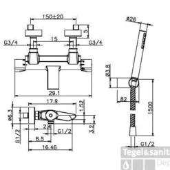 Huber Advant Bad/douche Thermostaatkraan Chroom AD.D21010.21 -Exporteren Badkamer Top Winkel huber advant baddouche thermostaatkraan chroom add2101021 1