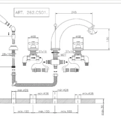 Huber Croisette 4-gats Badmengkraan Goud 262CS01HAG