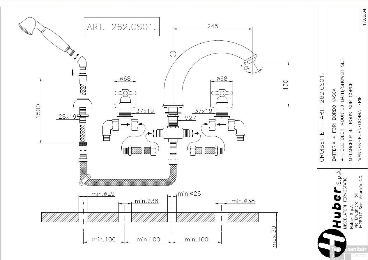 Huber Croisette 4-gats Badmengkraan Goud 262CS01HAG 3 Huber Croisette 4-gats Badmengkraan Goud 262CS01HAG