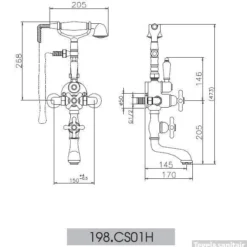 Huber Croisette Badmengkraan Met Thermostaat Chroom/Goud 198CS01HCA -Exporteren Badkamer Top Winkel huber croisette badmengkraan met thermostaat goud 198cs01hag 1