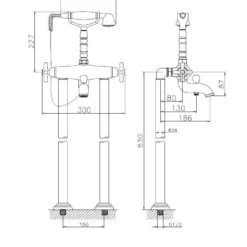 Huber Croisette Badmengkraan Op Pilaar Brons 28801HBA