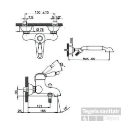 Huber Croisette Badmengkraan Met Handdoucheset Goud CM.000120.2G