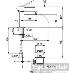 Huber Dado Cascade Bidetmengkraan Chroom DC.001550.21